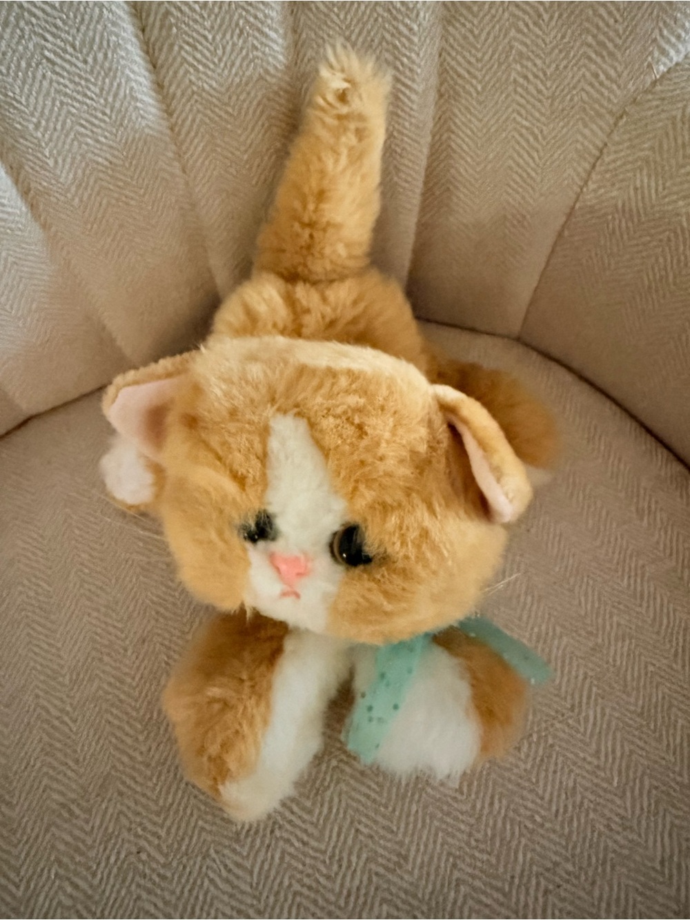 Kitty kitty kittens “tabby “1992 Plush Orange & White Kitten Cat Toy -